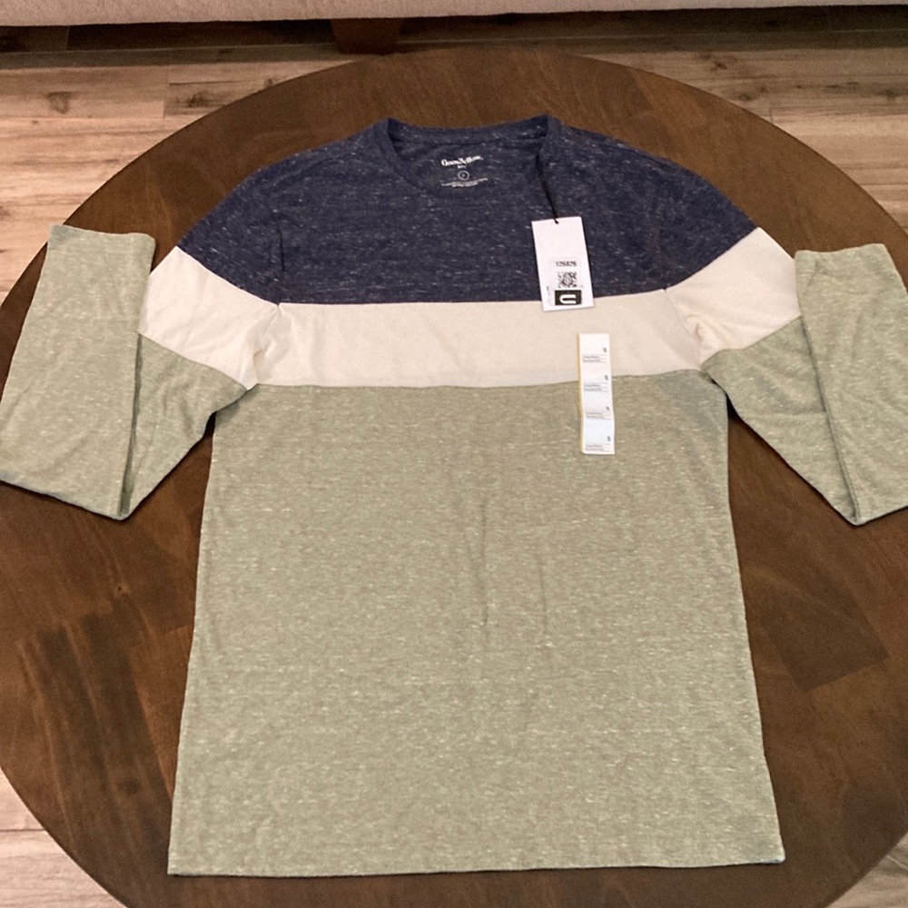 Good fellow, long sleeve, standard fit, in restful green, nit shirt